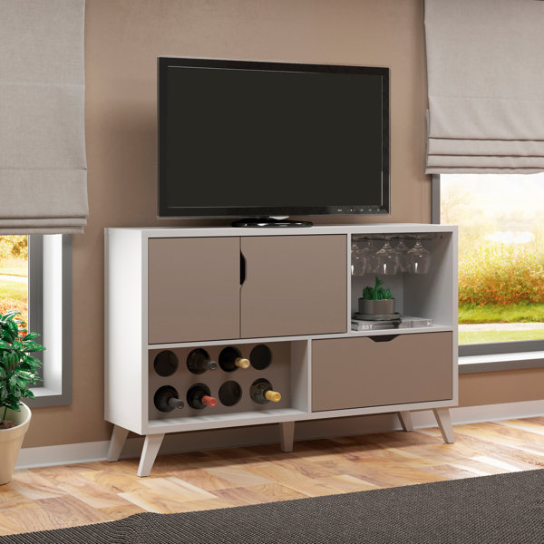 Corrigan Studio® Armoire à vin 54 pouces à 2 portes avec support à vin et 1 tiroir H 35 po x l